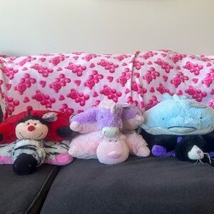 (6) NWT 2011 Pillow Pets Pee-Wees Plush Lot Lady Bug Whale Unicorn Zebra Pig Cat